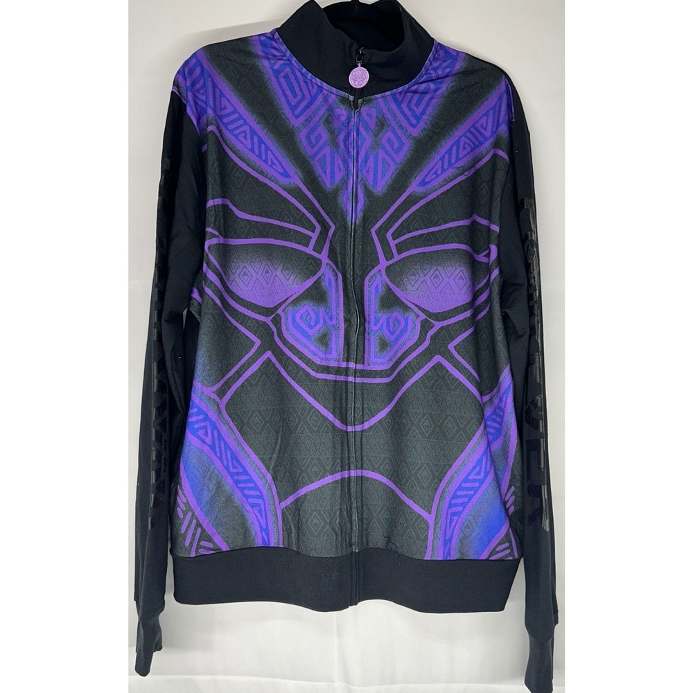 Wakanda Forever Zip-Up Jacket-Marvel Disney–Size‎ 2XL–Black-Purple-New w/Tags